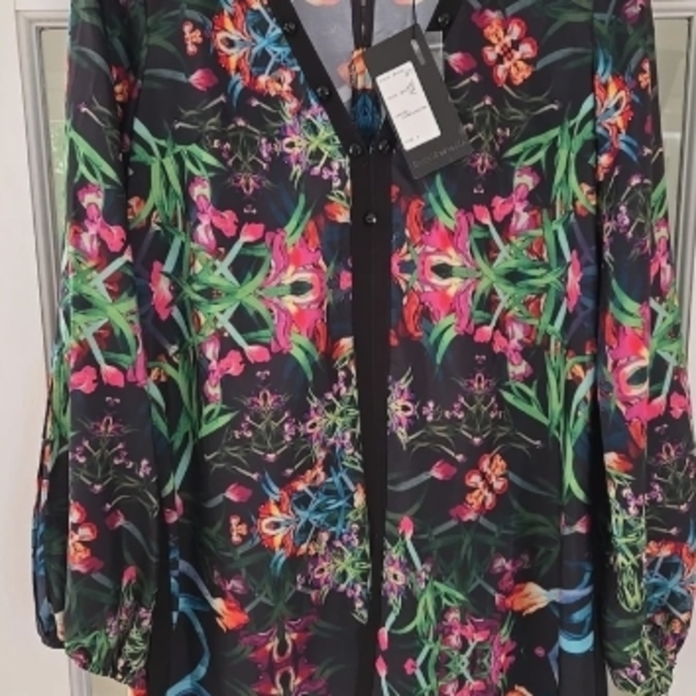 Floral Black Blouse